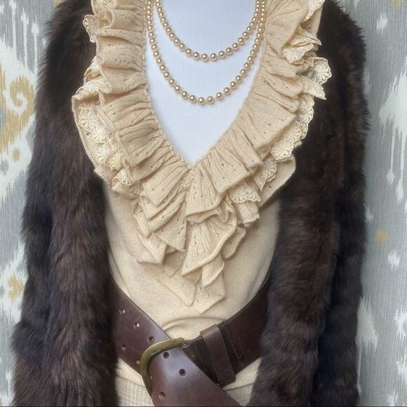 Ralph Lauren Sable Brown Lamb Shearling Vest - Picture 8 of 14